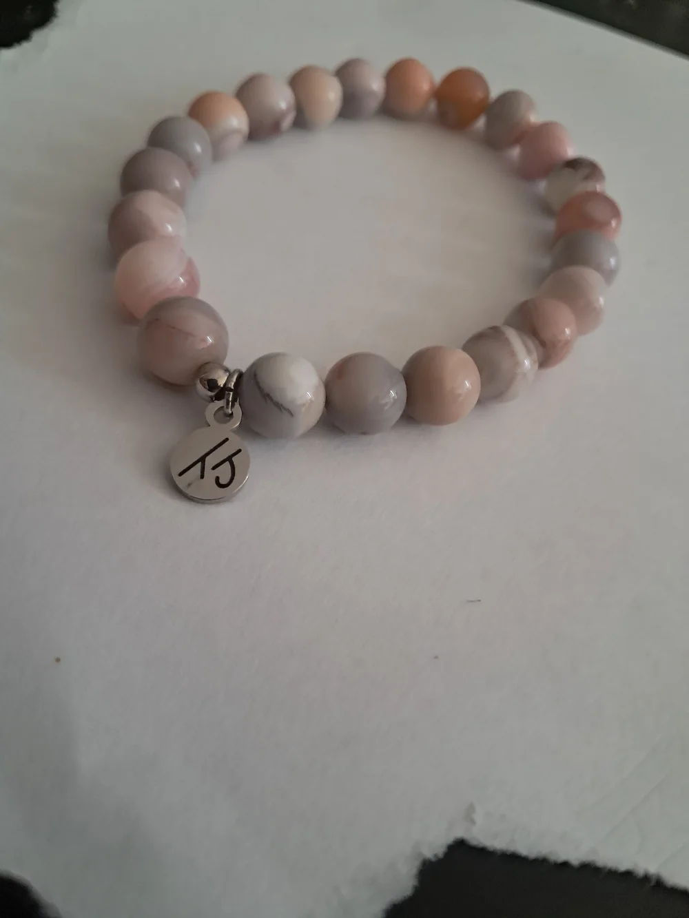 T. Jazelle 4-Pc Stack - Pink Rhodochrosite Sunflower & Pave Crystal